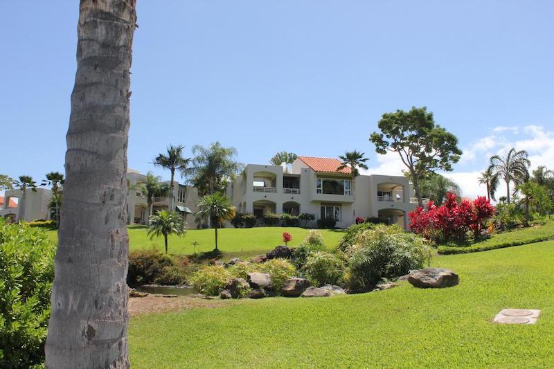 Well-appointed landscaping at Palms at Wailea