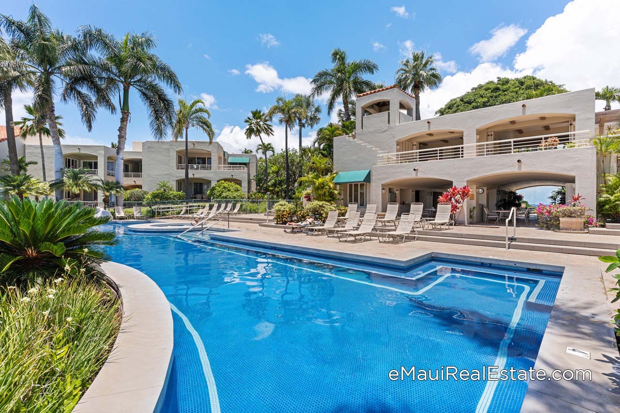 Pool at club house at The Palms is elegant and peaceful