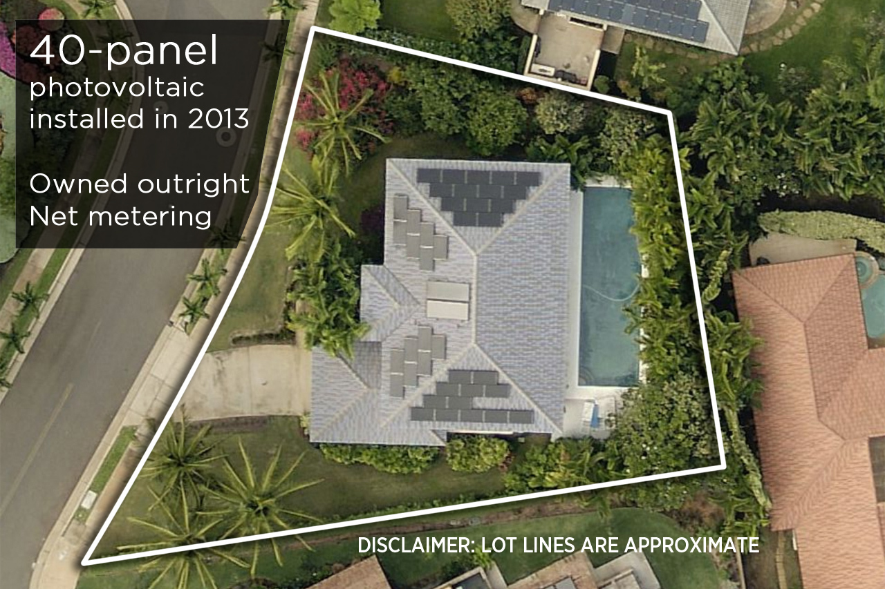 PV system with net metering: 40-panel photovoltaic installed in 2013
Owned outright and on net metering