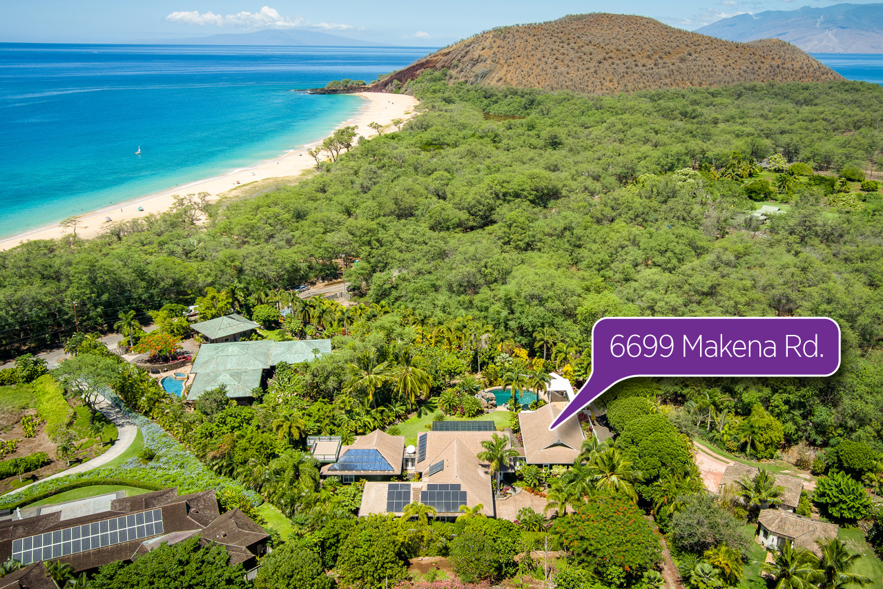 Close to Big Beach Makena: aerial photos showing property location.