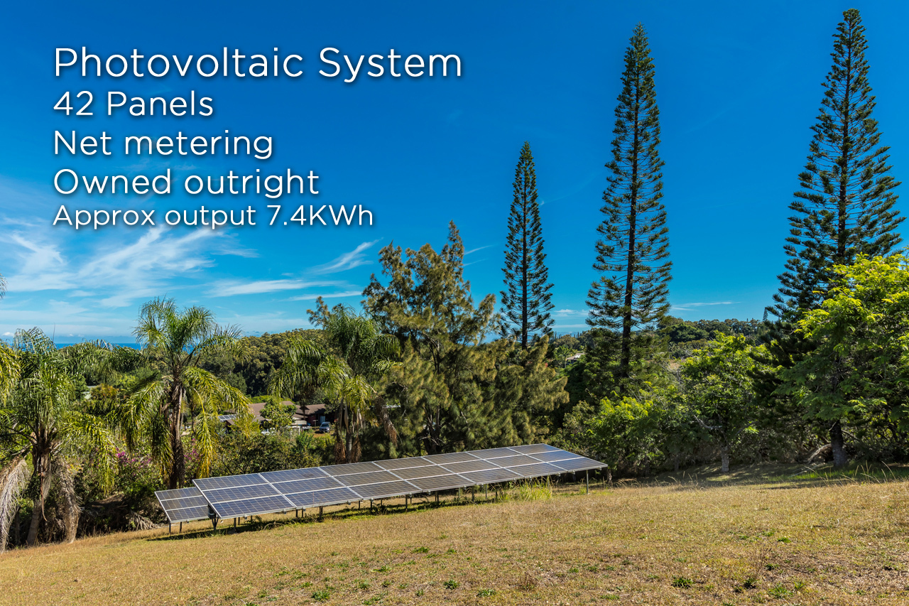 42 panel photovoltaic system on Maui Electric net metering.