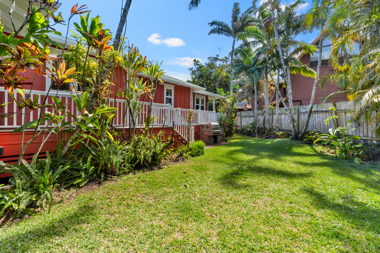 Manicured lawn and garden: 